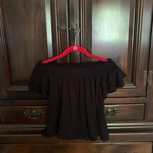On or off the shoulder black flowy top